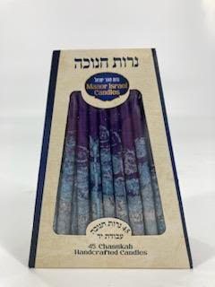 Deluxe Chanukah Candles Beige, Aqua & Purple (CH-CP22)